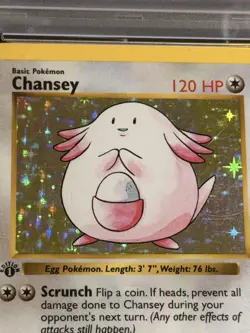 Chansey Holo 1st Edition Shadowless Pokemon 1999 Base Set 3/102 WOTC PSA 5 Card - Image 3