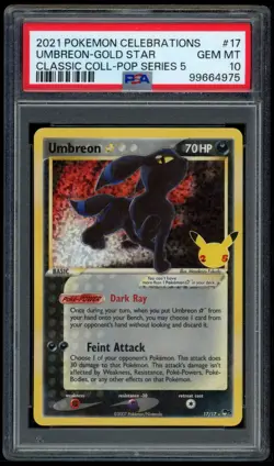 Umbreon Gold Star 17/17 Celebrations - PSA 10 - Pokemon Card - Image 1