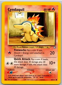 Cyndaquil 57/111 Common Neo Genesis Pokemon Unlimited NM - Image 1