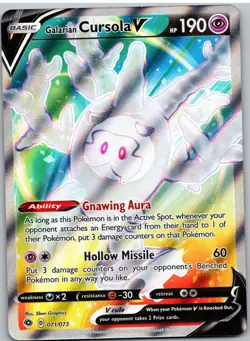 Galarian Cursola V 071/073 Ultra Rare Champion's Path Pokemon NM - Image 1