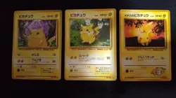 Pikachu Pokemon Jungle First Generation Pokemon Cards Set of 3 Old Mark - Image 1