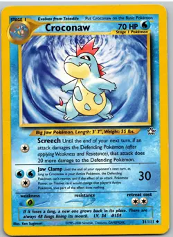 Croconaw 31/111 Uncommon Neo Genesis Pokemon Unlimited NM - Image 1
