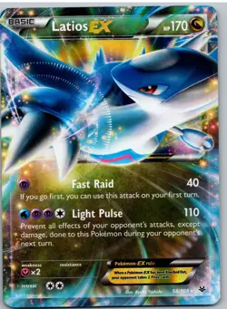 Latios EX 58/108 Holo EX Rare Roaring Skies Pokemon NM - Image 1
