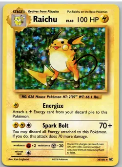 Raichu 36/108 Holo Rare Evolutions Pokemon - Image 1