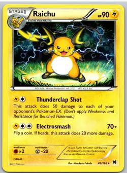 Raichu 49/162 Rare BREAKthrough Pokemon - Image 1