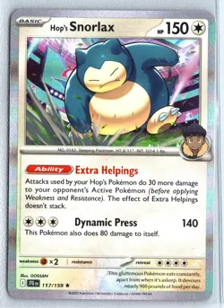 Hop's Snorlax 117/159 Pokemon Scarlet & Violet Journey Together Holo Rare - Image 1