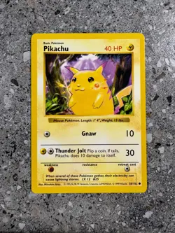 Pokemon TCG Cards SHADOWLESS Base Set Pikachu 58/102 Red Cheeks EXC - Image 1