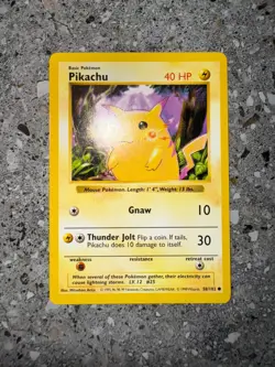 Pokemon TCG Cards SHADOWLESS Base Set Pikachu 58/102 Red Cheeks EXC - Image 3