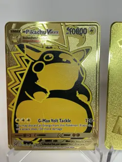 Pikachu VMAX Pokemon Metall Karte Gold Deko Kinder Gift Geburtstag Geschenk - Image 2