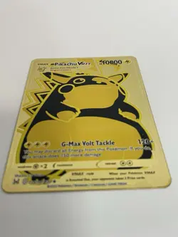 Pikachu VMAX Pokemon Metall Karte Gold Deko Kinder Gift Geburtstag Geschenk - Image 3