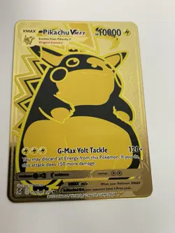Pikachu VMAX Pokemon Metall Karte Gold Deko Kinder Gift Geburtstag Geschenk - Image 4