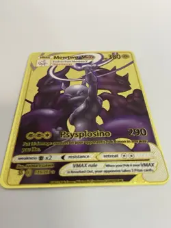 Mewtwo VMAX Pokemon Metall Karte Gold Deko Kinder Gift Geburtstag Geschenk - Image 4