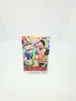 One Piece CCG Ace & Sabo & Luffy OP13-007 SR Parallel Foil English Card TCG - Image 1