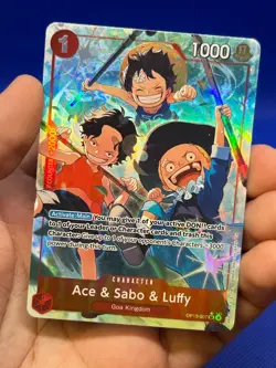 One Piece Carrying On His Will Ace & Sabo & Luffy OP13-007 Alternate Alt Art NM - Image 2