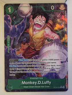 Bandai One Piece Card Game Monkey D. Luffy OP16-034 Alt Art - Image 1