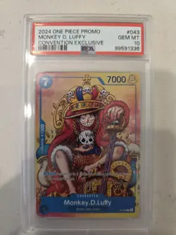 2024 One Piece En Convention Exclusive #043 Monkey D. Luffy PSA 10 GEM MINT - Image 1