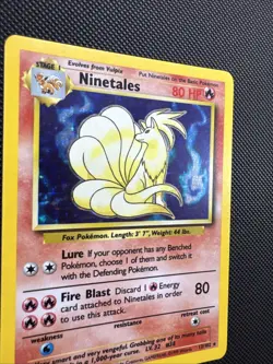 Ninetales 12/102 Holo Rare Pokemon 1999 Unlimited Base Set LP #41 - Image 2