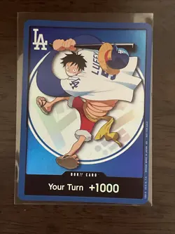 2026 ONE PIECE LOS ANGELES DODGERS MONKEY D LUFFY DON CARD PROMO 7/2/26 - Image 1