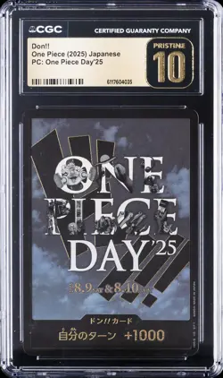 2025 ONE PIECE JAPANESE PC: ONE PIECE DAY'25 PROMO DON!! CGC 10 PRISTINE - Image 1