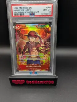 2024 One Piece EN Monkey D. Luffy ST10-006 SR Treasure Boosters Set PSA 10 - Image 1