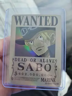One Piece Sabo Wanted Bounty Poster Card Holo Foil Marine OP-WA201-TJL-10 - Image 1