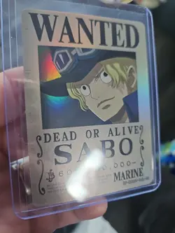 One Piece Sabo Wanted Bounty Poster Card Holo Foil Marine OP-WA201-TJL-10 - Image 2