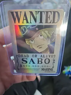 One Piece Sabo Wanted Bounty Poster Card Holo Foil Marine OP-WA201-TJL-10 - Image 3