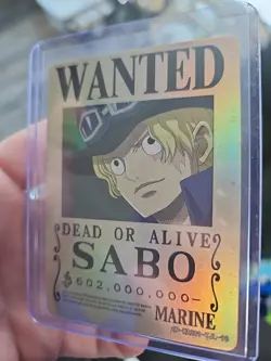 One Piece Sabo Wanted Bounty Poster Card Holo Foil Marine OP-WA201-TJL-10 - Image 4