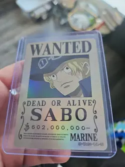 One Piece Sabo Wanted Bounty Poster Card Holo Foil Marine OP-WA201-TJL-10 - Image 5