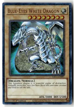Blue-Eyes White Dragon (Duel Terminal) HAC1-EN001 Yu-Gi-Oh 1st Edition LP - Image 1