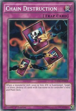 Chain Destruction YGLD-ENB38 King of Games: Legendary Decks Yu-Gi-Oh 1st Ed NM/M - Image 1