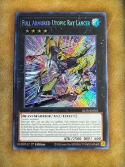 Yugioh Full Armored Utopic Ray Lancer BLTR-EN003 Secret Rare 1st Ed NM - Image 1