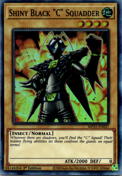Shiny Black "C" Squadder (MP21-EN037) - Super Rare - 1st Edition - Image 1