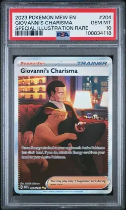 PSA 10 GIOVANNI'S CHARISMA 204 MEW EN 151 SPECIAL ILLUSTRATION RARE POKEMON - Image 1