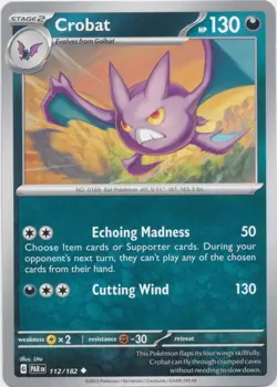 Crobat PAR 112/182 Pokemon SV04: Paradox Rift Uncommon Normal NM - Image 1