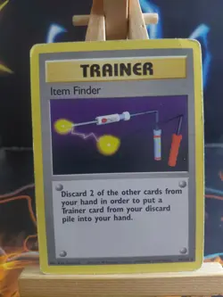 Item Finder 74/102 Base Set Rare Trainer Pokemon Card WOTC Unlimited Vintage MP - Image 1
