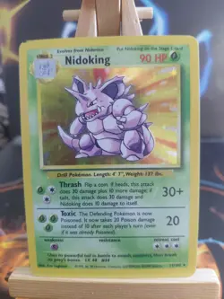 Pokemon TCG Nidoking Holo Rare Card 11/102 Base Set WOTC 1999 LP / MP Condition - Image 1
