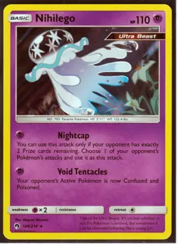 2018 POKEMON NIHILEGO 106/214- LOST THUNDER - HOLO - RARE - NM (N4) - Image 2