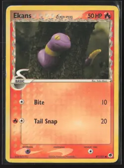Ekans 47/101 Common Dragon Frontiers Pokemon Moderately Played - Image 1