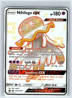 Nihilego GX SV62/SV94 Shiny GX Rare Hidden Fates Shiny Vault Pokemon Holo NM - Image 1