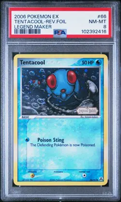 PSA 8 TENTACOOL 66 REVERSE FOIL EX LEGEND MAKER POKEMON - Image 1