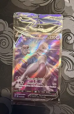 Pokemon TCG SWSH229 Mewtwo v Full Art Black Star Promo Card Sealed - Image 1