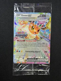 Pokemon Eevee EX #075 Prismatic Evolution Promo Sealed CRIMP ERROR! - Image 1