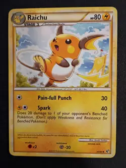 Raichu 33/90 Undaunted Uncommon Regular 2010 EN Pokemon TCG Card 80 HP - Image 1