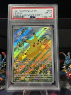 Pokemon Card PSA 8 Pikachu 088 Promo Paldea Adventure Chest - Image 1