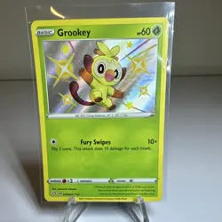 Pokemon TCG Grookey SV004/SV122 Shining Fates Shiny Vault Shiny Holo Rare - Image 1