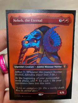 Neheb, the Eternal Textured Foil + Borderless Commander Masters 1062 MTG - Image 1