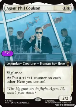 MTG Foil Agent Phil Coulson (Extended Art) Card #402 Marvel Super Heroes NM M... - Image 1