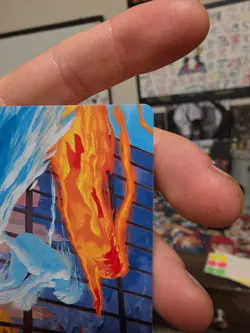 Iceman and Firestar Art Card Gold Stamped Signature Marvel Super MTG - Image 4
