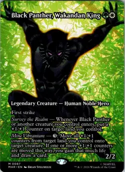 Black Panther, Wakandan King (Borderless) 87 Magic: The Gathering NM - Image 1